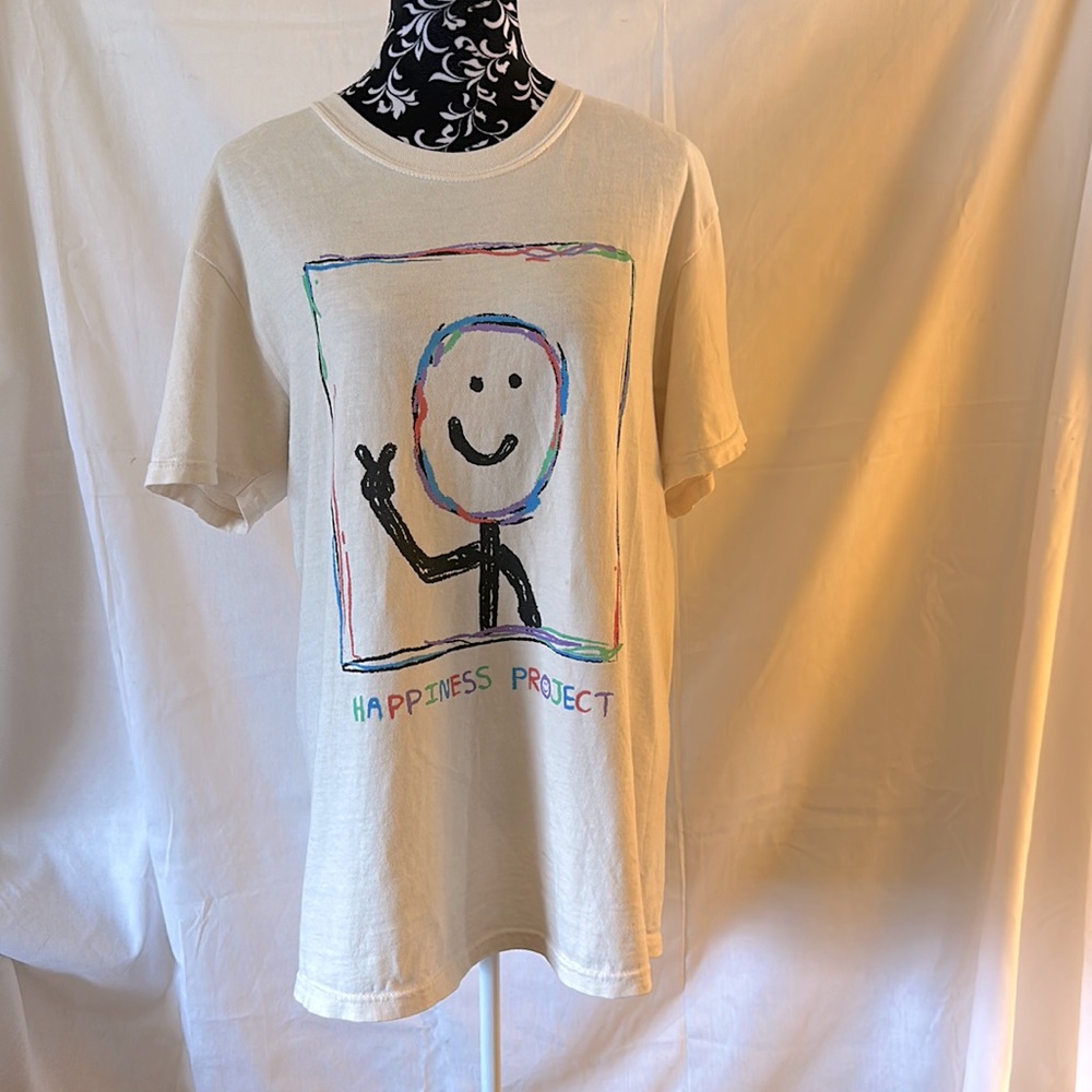 Beige Happiness project 100% cotton size large men’s shirt